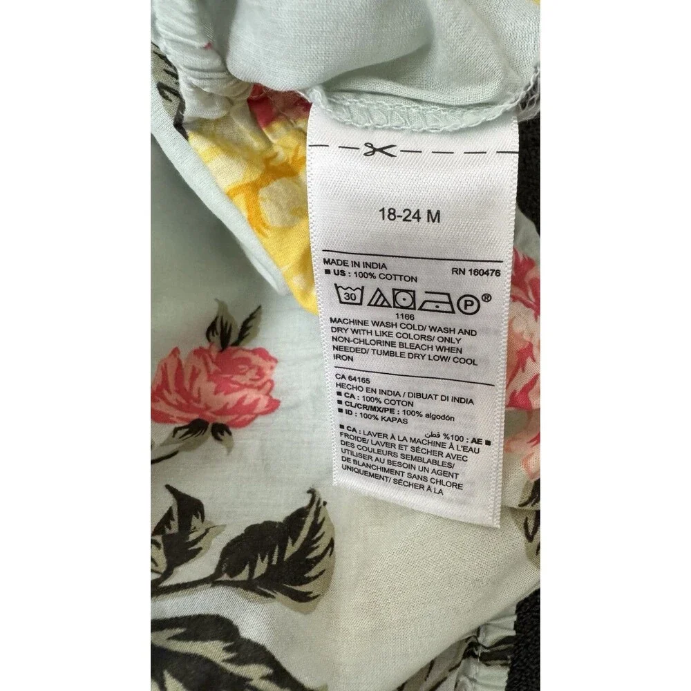 Old Navy 18/24 Summer Bubble Romper Light Green/Floral Print